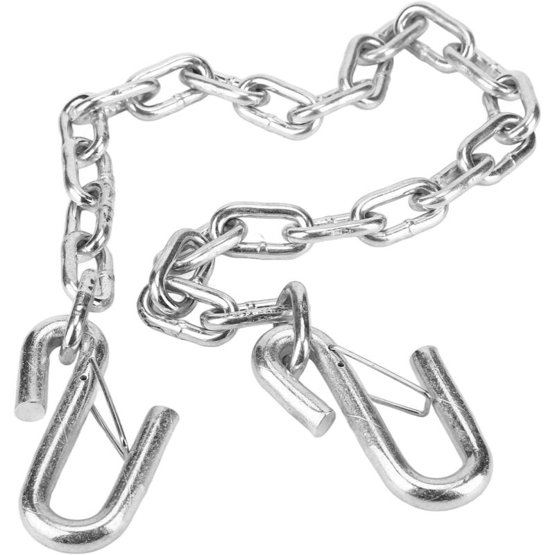 Chaîne de Sécurité de Remorque, Chaîne de Sécurité de Remorque 3500lbs Câbles Métalliques de Remorquage avec Crochets à Double Ressort pour Remorque