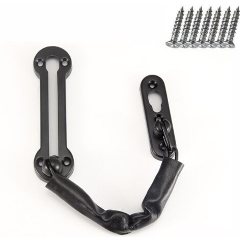 Chaîne de sécurité noire pour porte de porte, limiteur de chaîne de sécurité, limiteur de chaîne de porte - Chrome poli-AquaForge