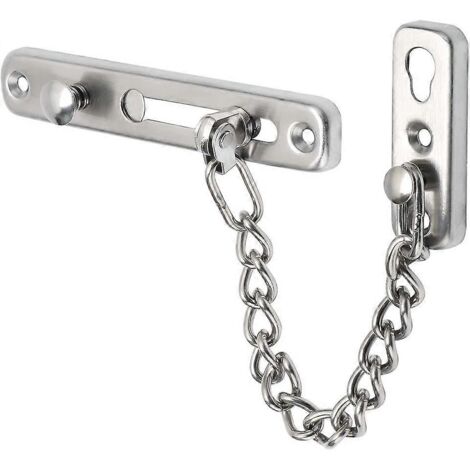 Chaîne de sécurité pour porte, butée de porte étroite, verrou antivol à ressort avec vis pour porte intérieure, finition acier inoxydable brossé-AquaForge