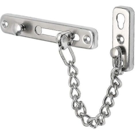 Chaîne de sécurité pour porte, butée de porte étroite, verrou antivol à ressort avec vis pour porte intérieure, finition brossée en acier inoxydable-AquaForge