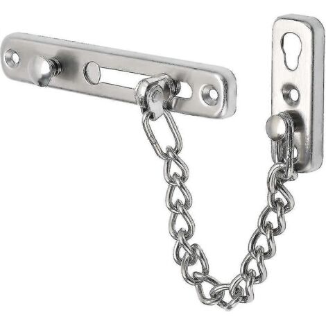 Chaîne de sécurité pour porte, butée de porte étroite, verrou antivol à ressort avec vis pour porte intérieure, finition brossée en acier inoxydable-AquaForge