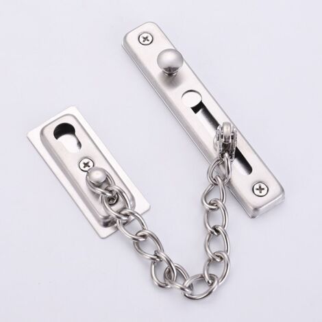 Chaîne de sécurité pour porte en acier inoxydable, robuste et durable, pour hôtel, appartement, chambre à coucher – Argenté, 1 pièce
