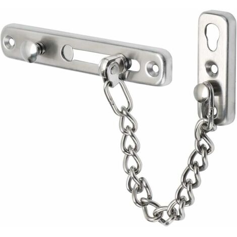 Chaîne de sécurité pour porte, limiteur d'ouverture de porte mince, verrou antivol à ressort avec vis pour portes intérieures, acier inoxydable brossé-AquaForge
