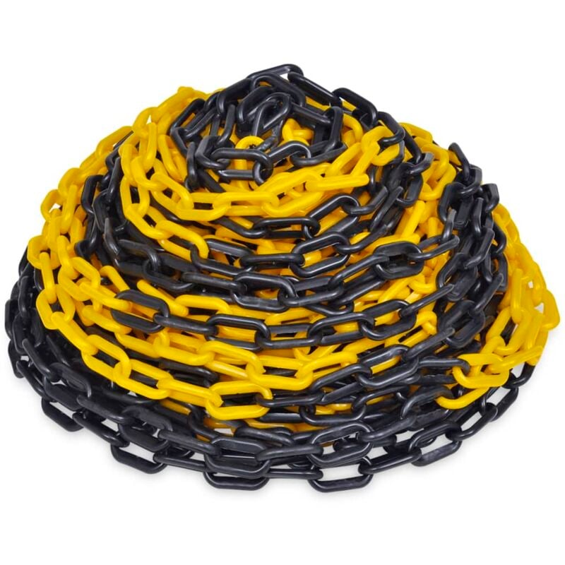 Chaîne d'avertissement 30 m Plastique Jaune et noir