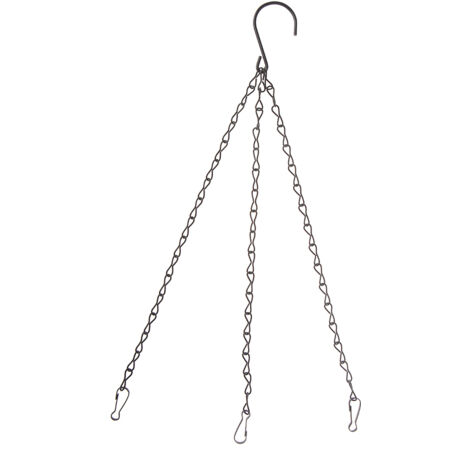 Chaîne de suspension à 3 points pour pots de fleurs et jardinières, en fer, pour plantes en pot d'extérieur.