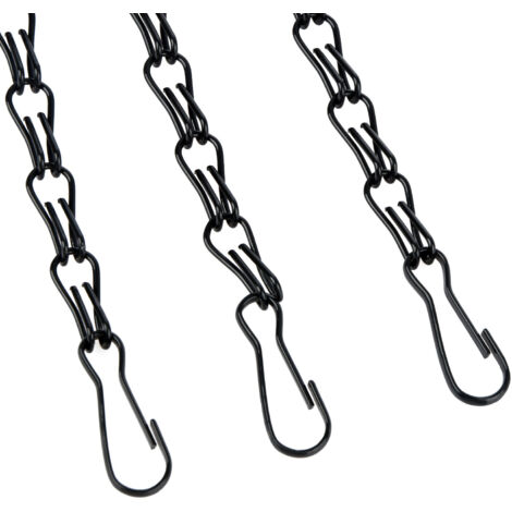 Chaîne de Suspension Métal Noir Réglable 22in pour Mangeoires, Plantes et Décorations Extérieur/Intérieur, Lot de 1