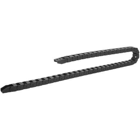 Chaîne de traînée en nylon noir avec connecteurs pour câbles CNC, 1 mètre
