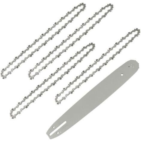Chaîne de tronçonneuse 35cm avec guide-chaîne et 4 chaînes, pas 3/8" jauge 1.3mm, 52 maillons, pour coupe douce et durable