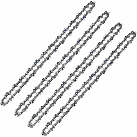 JUSCH Chaîne de tronçonneuse 52 Maillons, Pas de 3/8" LP, Jauge 050" (1,3mm) Faible Rebond (Low-Kickback), Lot de 4 Chaînes de Tronçonneuse 52 Entraineurs pour Guide-Chaîne de 14" (35 cm)