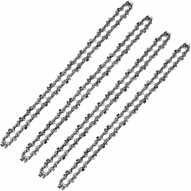 Beijiyi - Chaîne de tronçonneuse 52 Maillons, Pas de 3/8' lp, Jauge 050' (1,3mm) Faible Rebond (Low-Kickback), Lot de 4 Chaînes de Tronçonneuse 52