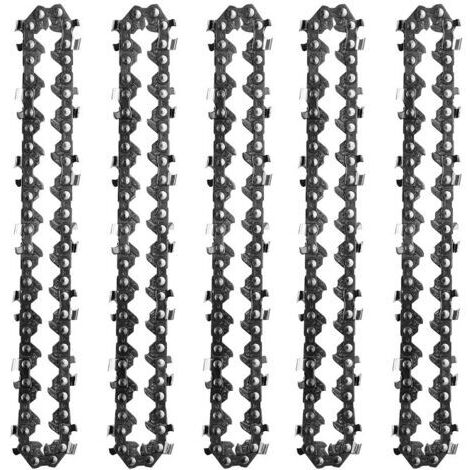 Chaîne de tronçonneuse mini électrique 4 pouces – Lot de 4 – 28 maillons – Acier durci haute résistance