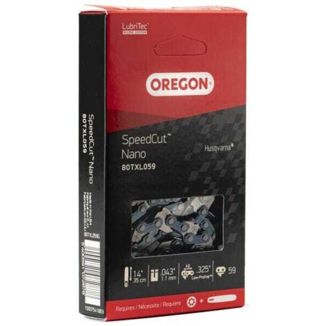 Chaîne de tronçonneuse Oregon .325, 59 maillons 14" Speedcut Nano - 80TXL059E ref 80TXL059E