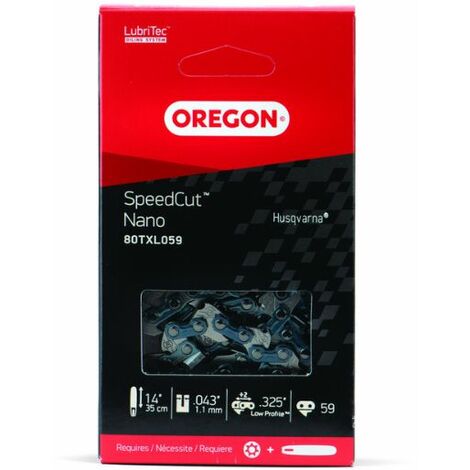 Oregon – Chaine de tronçonneuse SpeedCut Nano pour Stihl et Husqvarna – Pas .325” Low Profile – Longueur 35 cm – 80TXL059E