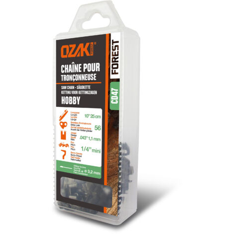 Chaîne De Tronçonneuse Ozaki Sous Coque Semi Carrée: 1/4'' .043 (1,1mm) 56 Entraîneurs ( E56 ).