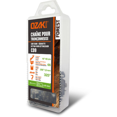 Chaîne de tronçonneuse OZAKI sous coque semi carrée: .325" .058 (1,5mm) 66 entraîneurs ( E66 ).