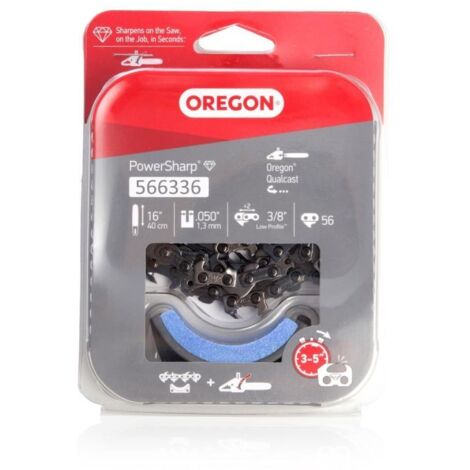 Chaîne de tronçonneuse PowerSharp Oregon 566336 Pas: 3/8' Jauge : 1.3 Maillons : 52