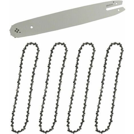 Chaîne de tronçonneuse STIHL 35cm 14 pouces 3/8" Low-profile 1,3mm 50 maillons avec Guide & 4 Chaînes gouges carrées pour coupe précise et durable