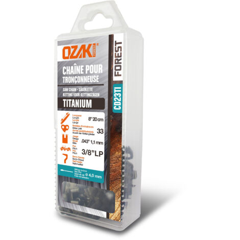 Chaîne de tronçonneuse Titanium sous coque OZAKI CD23TI
