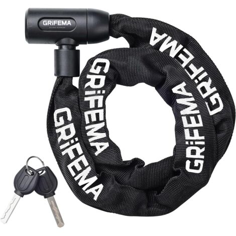 Chaine De Velo - 120 Cm - Acier 6 1 Mm - Protection Nylon - Serrure A Clef - Pour Velos Scooters Electriques Portes Extérieures - 1 Unite