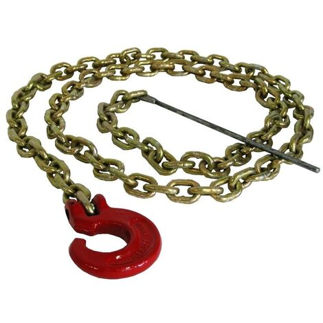 Chaine élingue 6 mm x 2.1 M avec crochet en "C" et aiguille de métal.