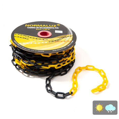 chaîne en plastique jaune et noire, 25m