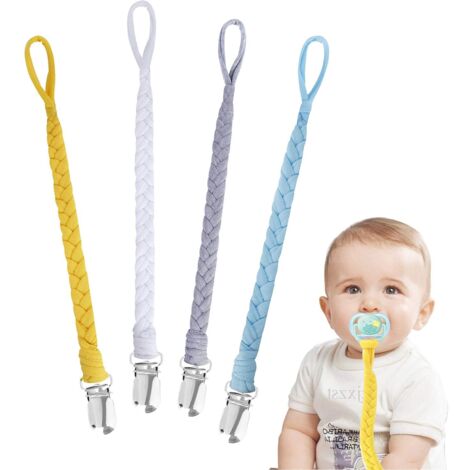 Chaîne factice Sangle factice en coton Chaînes factices pour bébés pour nouveau-nés Filles et garçons Bavoir Écharpe triangulaire Factice 4 pièces,