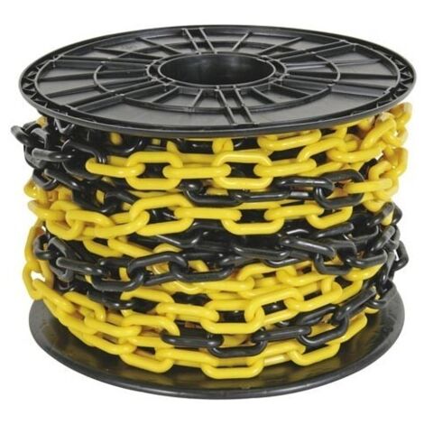 Chaîne jaune/noir 8 mm sur dévidoir - 25 m