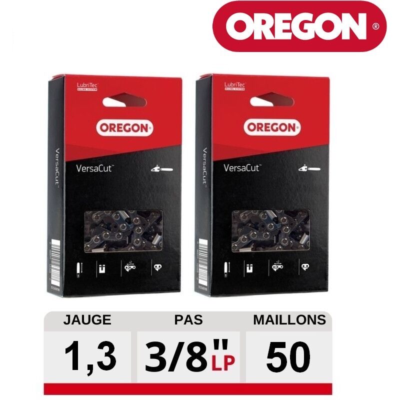 Oregon - Pack 2 Chaines tronçonneuse Versacut 50 dents 91VXL050E