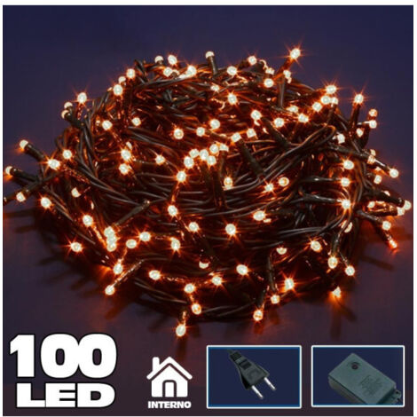 Chaîne Lumineuse 100 Lumières Led Firefly Blanc Chaud Avec Contrôleur 8 Fonctions