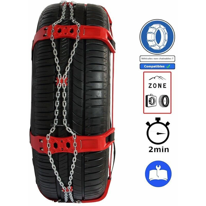 Chaine à neige montage chaussette pour chaînage particulier 235/55R15 Steel Sock