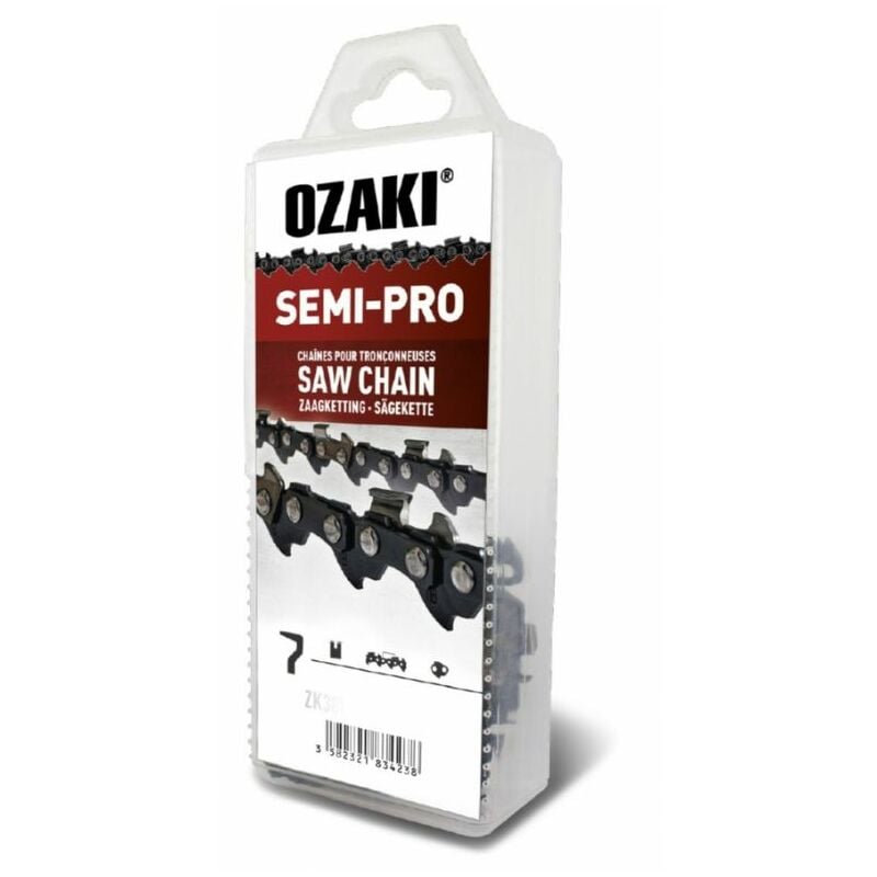 Ozaki - Chaîne semi-carrée 3/8 063 (1.6mm) - 62 entraîneurs
