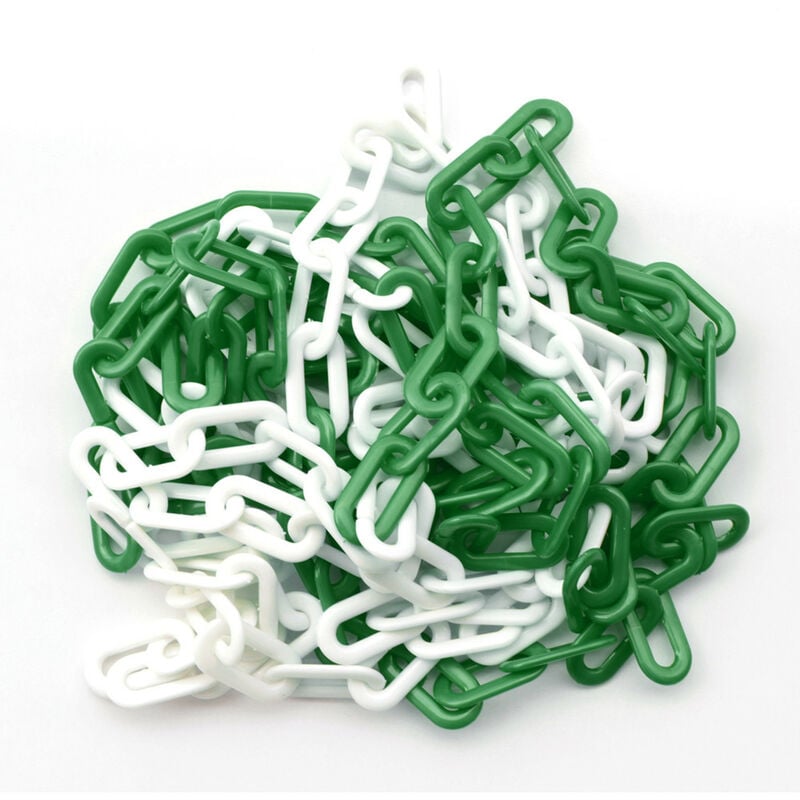Chaîne plastique de délimitation et signalisation.- Vert et blanc -