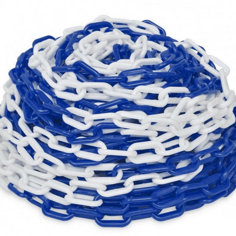 Chaîne plastique de délimitation et signalisation.- Bleu et blanc -