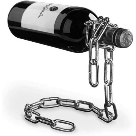 Chaîne Porte-Bouteille Magique - Compatible avec Bouteilles de Vin et Autres Bouteilles en Verre - Porte-Bouteille en Métal - Objet Décoration Fête Imitation Chaine