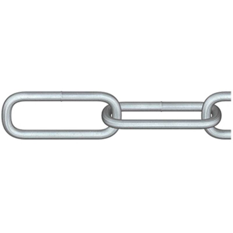 171896 Chaîne ronde en acier argent acier étamé par galvanisation 10 m - Dörner+helmer