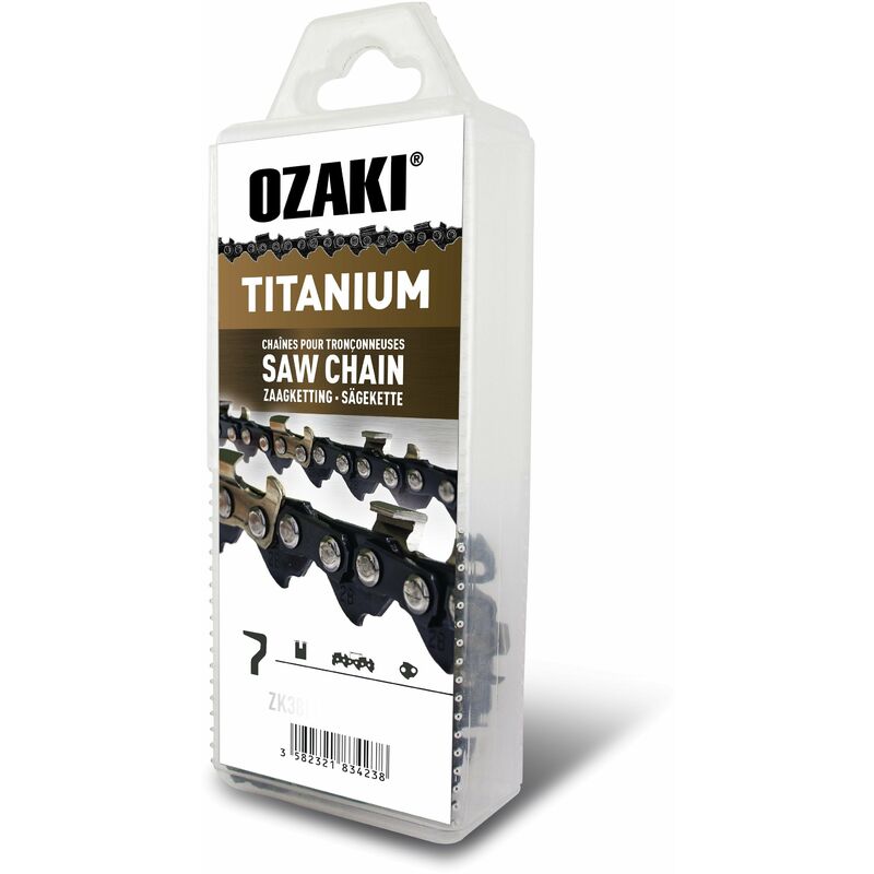 Chaîne semi carrée, 3/8 050 (1,3mm) low pro, induction titane - 56 entraîneurs OZAKI ZK38LP50TI-E56