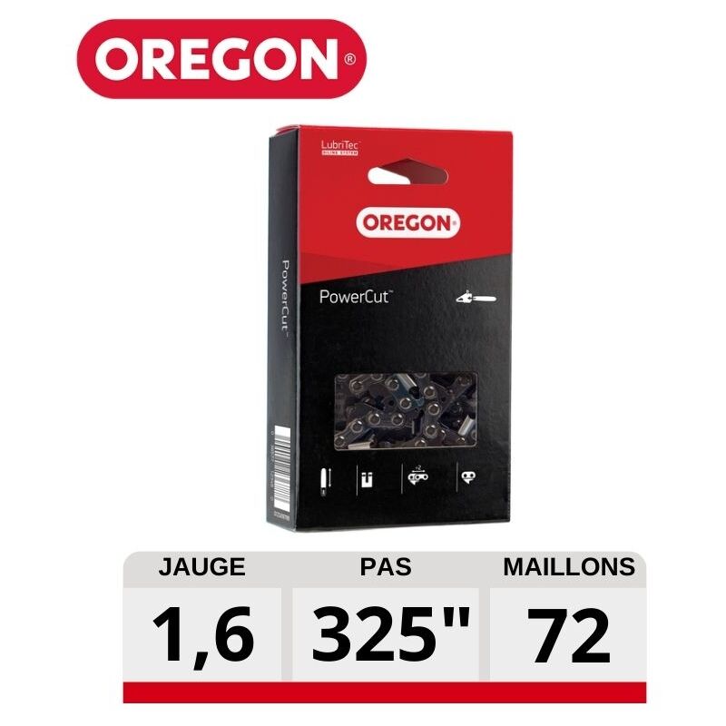 Oregon - Chaine tronçonneuse carrée PowerCut 72 dents 22LGX