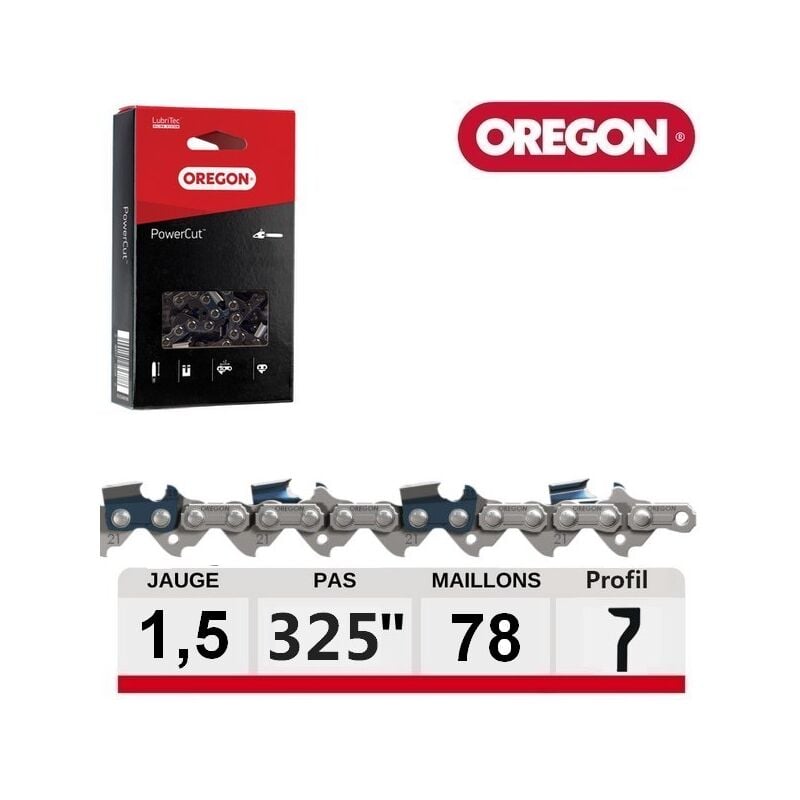 Oregon - Chaine tronçonneuse carrée PowerCut 78 dents 21LPX078E