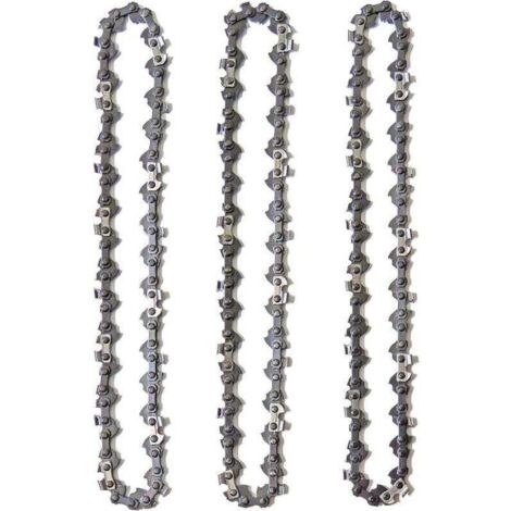 Chaine tronconneuse Lot de 3 Chaînes de Tronçonneuse pour Guide-Chaîne de 16" (40 cm), 3/8" 1.3mm 56 Maillons d'Entraînement, Faible Rebond, Compatibles avec Einhell, McCulloch, Black