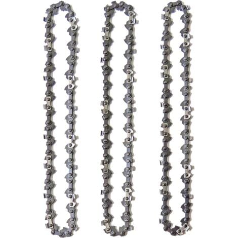 Chaine tronconneuse Lot de 3 Chaînes de Tronçonneuse pour Guide-Chaîne de 16" (40 cm), 3/8" 1.3mm 56 Maillons d'Entraînement, Faible Rebond, Compatibles avec Einhell, McCulloch, Black & Decker