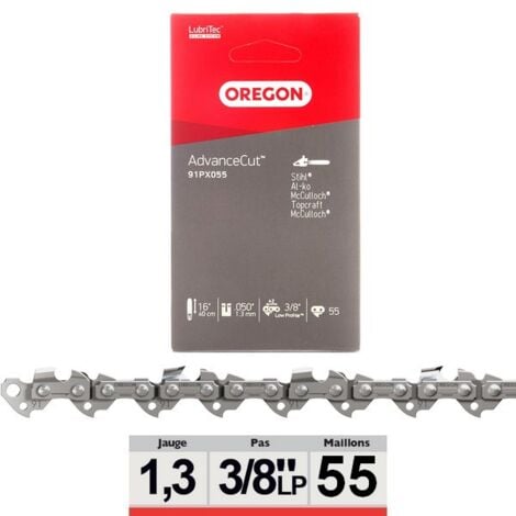 Guide chaîne tronçonneuse OREGON 208ATMD009 - 50 cm - JAUGE 1.5 mm - pas  3/8 - 72 maillons