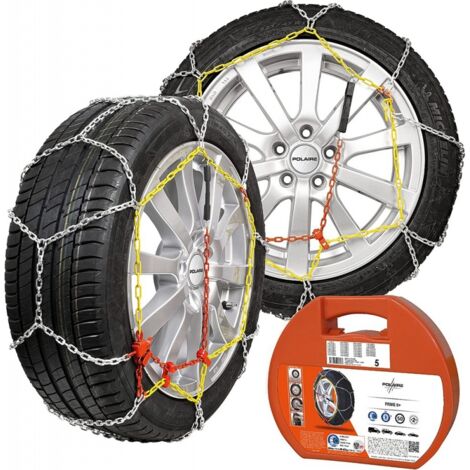 Chaîne à neige acier 9mm – Montage rapide avec cliquet – Excellente motricité sur neige et glace – Compatible pneus 225/75R15 à 285/30R18 – Polaire