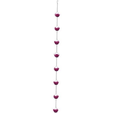 Chaînes de pluie en fer 225 cm avec 8 tasses à roses décoratives résistantes aux intempéries Finition galvanisée pour jardin terrasse extérieur