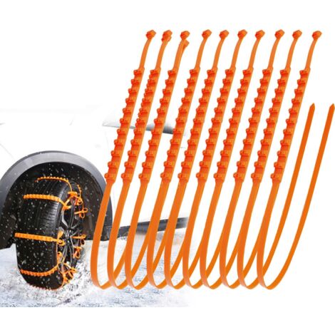 Chaînes à Neige Réglables Pour Voiture - 10 Pièces - Antidérapantes Pour Neige, Glace & Boue - Montage Facile & Universel