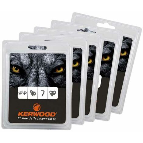 Chaînes tronçonneuses Kerwood x5.  50 maillons 3/8". 1,1 mm
