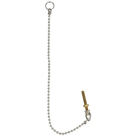 Chaînette, 30 cm, chromée avec écrou et 1 bague de sécurité