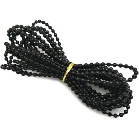 Chaînette à billes pour stores enrouleurs, chaînette pour stores verticaux, accessoires pour stores verticaux, chaînette de rechange, accessoires de réparation pour stores enrouleurs (noir)