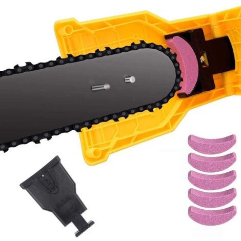 Chainsaw Sharpener. Affûteur de tronçonneuse Kit Chain Saw Blade Sharpener Fast Sharpening Stone Grinder Tools Bar Mounted Fit for 14 16 18 20 Inches Electric saw sharpening stone with