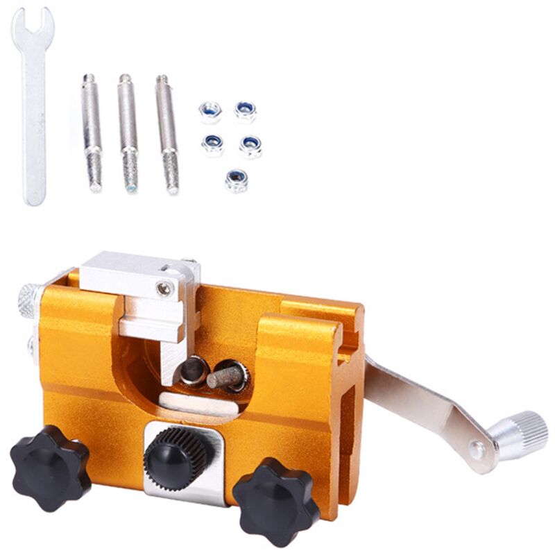 Linghhang - Chainsaw Sharpener, Chainsaw Chain Sharpening Jig Kits with 3 Carbide Burrs, Fits All Types of Chainsaws, Portable Hand Crank Chainsaw