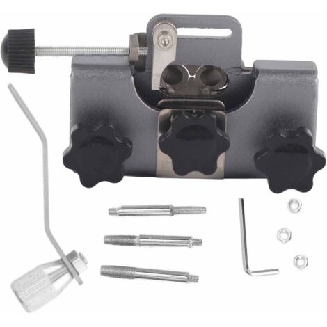 Chainsaw Sharpener Portable Lightweight Hand Crank Chain Sharpening Jig for Electric Saws Gray